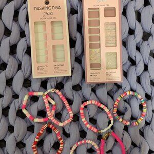 Dashing diva gloss + pink bracelets